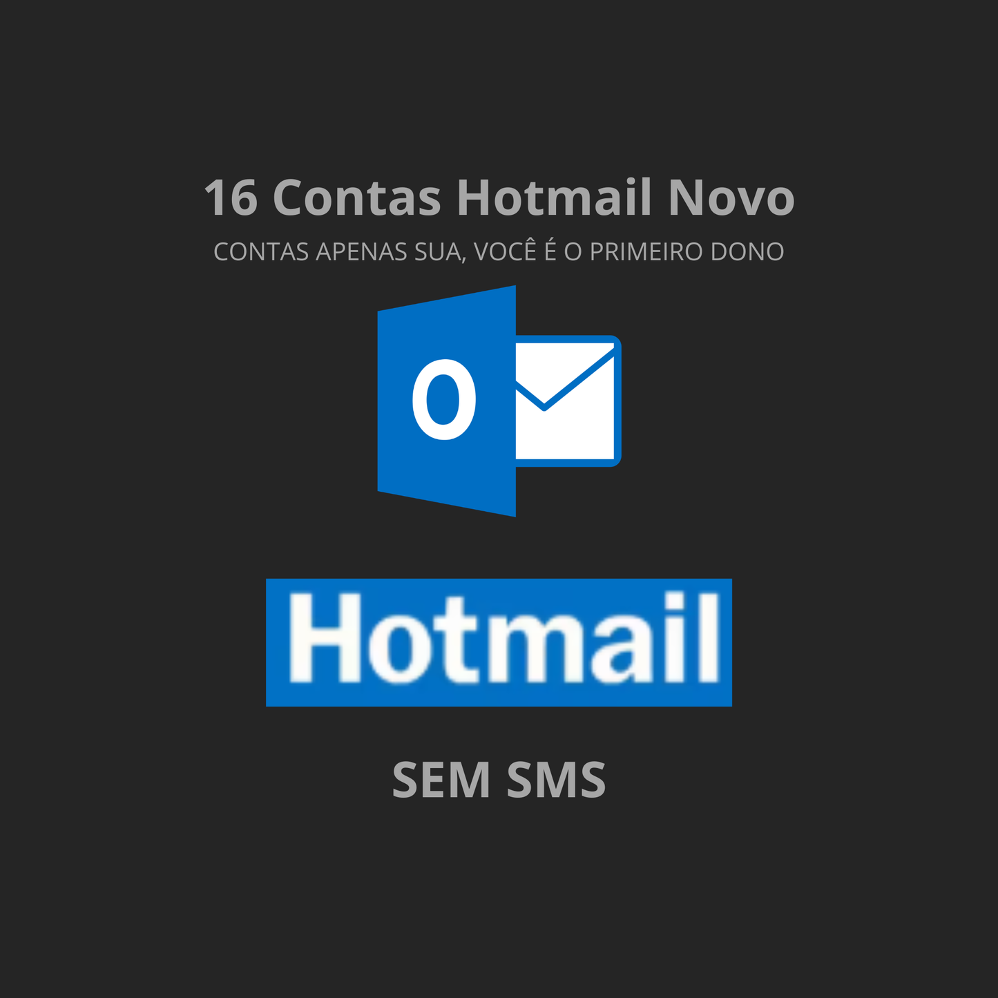 16x Contas Hotmail Nova (Sem SMS)