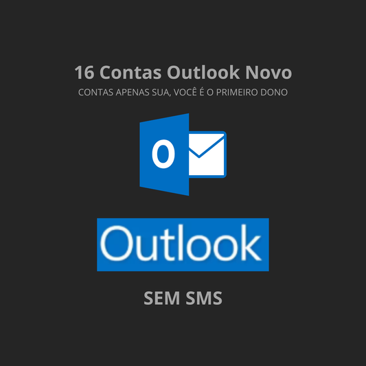 16x Contas Outlook Nova (Sem SMS)
